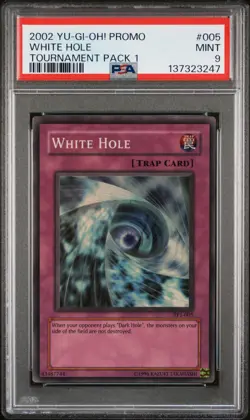 2002 YU-GI-OH! PROMO TP1-TOURNAMENT PACK 1 #005 WHITE HOLE PSA 9 - Image 1