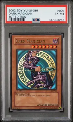 2002 YU-GI-OH! STARTER DECK: YUGI 1ST EDITION #006 DARK MAGICIAN PSA 6 - Image 1