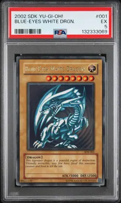 2002 YU-GI-OH! STARTER DECK: KAIBA #001 BLUE-EYES WHITE DRAGON PSA 5 - Image 1