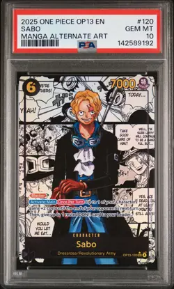 2025 ONE PIECE OP13-120 CARRYING ON HIS WILL MANGA ALTERNATE ART SABO PSA 10 - Image 1