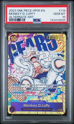 2023 ONE PIECE OP05-AWAKENING OF THE NEW ERA ALT ART #119 MONKEY D. LUFFY PSA 10 - Image 1