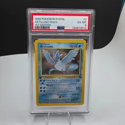 Articuno Pokemon Card 1st Edition Holo WOTC 2/62 Fossil Set Rare Vintage PSA 6 - Image 1