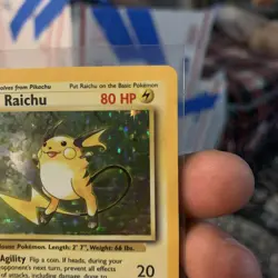 Pokemon TCG Raichu Base Set Holo Unlimited Rare Card 14/102 LP Condition - Image 3