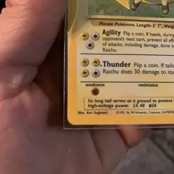 Pokemon TCG Raichu Base Set Holo Unlimited Rare Card 14/102 LP Condition - Image 4