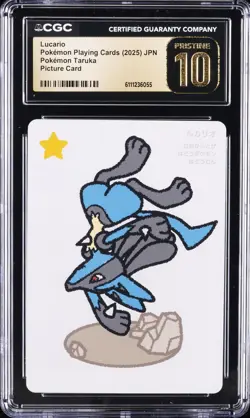 2025 POKEMON PLAYING CARDS JPN LUCARIO CGC 10 PRISTINE - Image 1