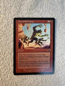 MTG - Downhill Charge - Nemesis - Regular- Red - LP - Common - Shinetized - Image 1