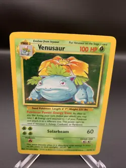 Pokemon TCG Venusaur Base Set Holo Unlimited Rare Card 15/102 MP - Image 1