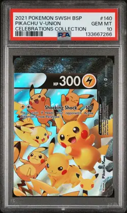 2021 POKEMON SWSH PROMO CELEBRATIONS COLLECTION #140 PIKACHU V-UNION PSA 10 - Image 1
