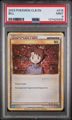 2023 POKEMON CLB-CLASSIC BLASTOISE & SUICUNE EX DECK #018 BILL PSA 9 - Image 1