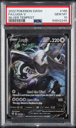 2022 POKEMON SWORD & SHIELD SILVER TEMPEST #186 FULL ART/LUGIA V PSA 10 - Image 1