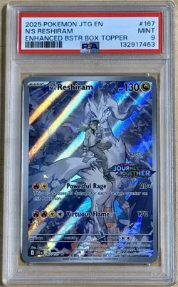 2025 Pokemon Journey Together Promo Stamped N's Reshiram #167 PSA 9 Mint - Image 1