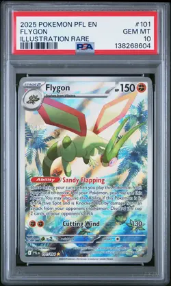 2025 POKEMON PFL EN-PHANTASMAL FLAMES ILLUSTRATION RARE #101 FLYGON PSA 10 - Image 1