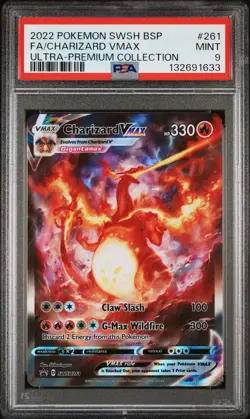 2022 POKEMON SWSH ULTRA-PREMIUM COLLECTION #261 FULL ART/CHARIZARD VMAX PSA 9 - Image 1