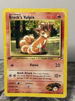 [LP+/NM] 2000 Pokemon Gym Heroes Brock's Vulpix 1st Edition #73/132 MP - Image 1