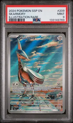 2024 POKEMON SSP EN-SURGING SPARKS ILLUSTRATION RARE #209 SKARMORY PSA 9 - Image 1