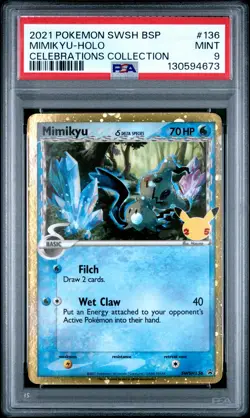 2021 POKEMON SWSH PROMO CELEBRATIONS COLLECTION #136 MIMIKYU-HOLO PSA 9 - Image 1