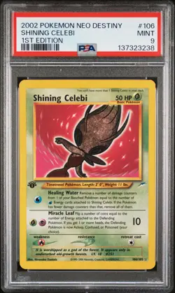 2002 POKEMON NEO DESTINY 1ST EDITION #106 SHINING CELEBI PSA 9 - Image 1