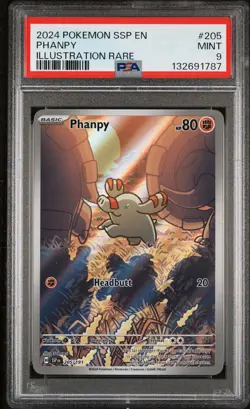 2024 POKEMON SSP EN-SURGING SPARKS ILLUSTRATION RARE #205 PHANPY PSA 9 - Image 1