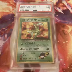 1998 Pokemon Japanese Gym Heroes Rocket’s Scyther Holo PSA 9 Vintage #123 - Image 1