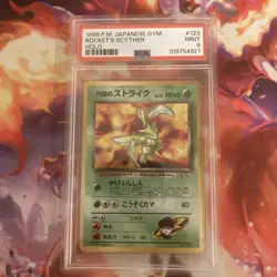 1998 Pokemon Japanese Gym Heroes Rocket’s Scyther Holo PSA 9 Vintage #123 - Image 5