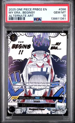 2025 ONE PIECE PREMIUM BOOSTER ALTERNATE ART #096 MY ERA...BEGINS!! PSA 10 - Image 1