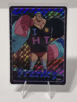 One Piece Holographic Trading Sticker Franky Zou - Image 1