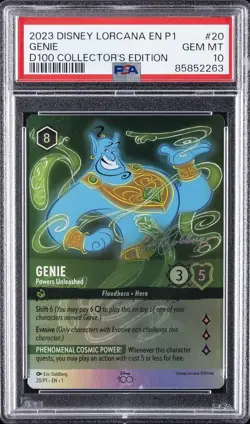 2023 DISNEY LORCANA EN P1-PROMO #20 GENIE - POWERS UNLEASHED PSA 10 - Image 1