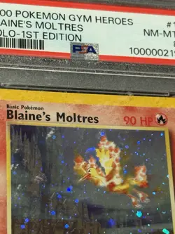Pokemon TCG Blaine's Moltres Gym Heroes Holo Card 1/132 1st Edition Rare PSA 8 - Image 5
