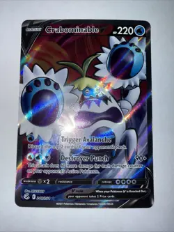 Pokemon TCG Crabominable v Fusion Strike Holo Card 248/264 Full Art Ultra Rare - Image 1