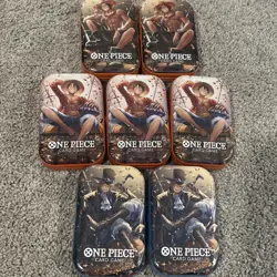 One Piece Card Game Tin Pack Set Vol. 2. Lot Of 7 Tins Sealed. OP-13 Fast Ship!! - Image 1