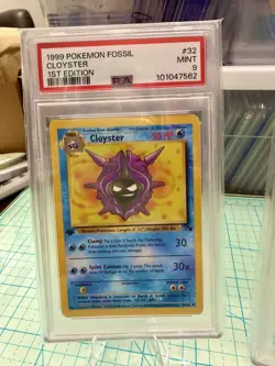 Pokemon Card 1st Edition Cloyster And Shellder PSA 9 Mint, Fossil Set #32, #54 - Image 4