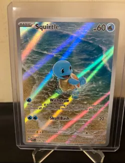 Pokemon TCG Squirtle 170/165 151 Illustration Rare Holo Card NM NEVER PLAYED - Image 1