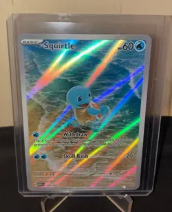 Pokemon TCG Squirtle 170/165 151 Illustration Rare Holo Card NM NEVER PLAYED - Image 3