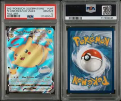 Pokemon Cards PSA 10 Gem Mt Flying Pikachu Vmax Celebrations SWSH 2021 007/025 - Image 2