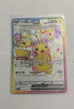 Pikachu EX Ultra Rare Card 219/191 Surging Sparks, Near Mint Condition - Image 1