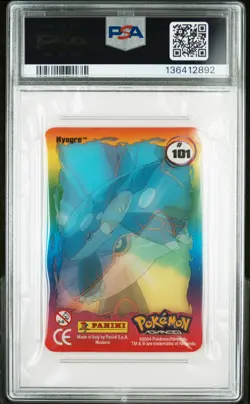 2004 POKEMON ADVANCED ACTION CARDS PANINI LOGO #101 KYOGRE PSA 9 - Image 2