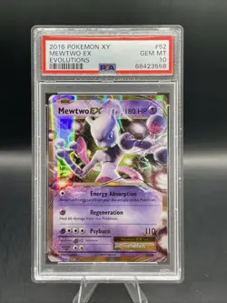 Pokemon XY Evolutions Mewtwo EX 52/108 Ultra Rare Holo Foil PSA 10 - Image 1