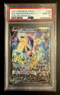 2021 Pokemon Galarian Rapidash V 168/198 Chilling Reign PSA 10 Gem Mint - Image 1