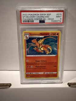 2022 POKEMON SWSH BLACK STAR PROMO #075 SPECIAL DELIVERY CHARIZARD-HOLO PSA 9 - Image 1