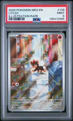 2025 POKEMON MEG EN-MEGA EVOLUTION ILLUSTRATION RARE #139 LITLEO PSA 9 - Image 1