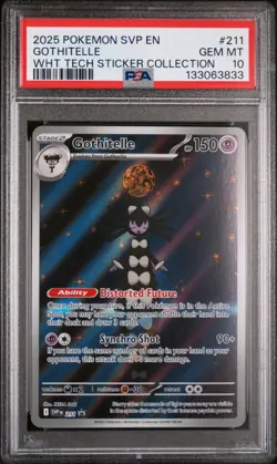 2025 POKEMON SVP PROMO WHITE FLARE STICKER COLLECTION #211 GOTHITELLE PSA 10 - Image 1