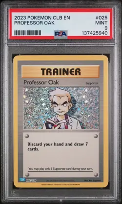 2023 POKEMON CLB-CLASSIC BLASTOISE & SUICUNE EX DECK #025 PROFESSOR OAK PSA 9 - Image 1