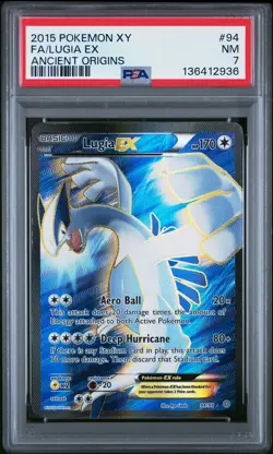 2015 POKEMON XY ANCIENT ORIGINS #94 FULL ART/LUGIA EX PSA 7 - Image 1