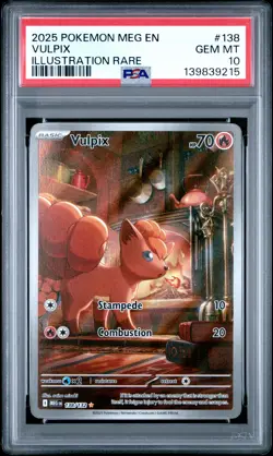 2025 POKEMON MEG EN-MEGA EVOLUTION ILLUSTRATION RARE #138 VULPIX PSA 10 - Image 1