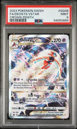 2023 POKEMON SWORD & SHIELD CROWN ZENITH #GG46 FULL ART/DEOXYS VSTAR PSA 9 - Image 1