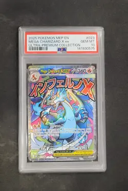 2025 POKEMON MEP PROMO ULTRA-PREMIUM COLLECTION #023 MEGA CHARIZARD X EX PSA 10 - Image 1
