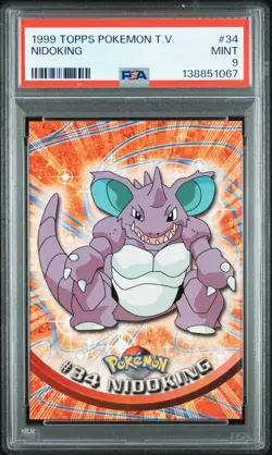 1999 TOPPS POKEMON TV #34 NIDOKING PSA 9 - Image 1