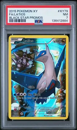 2015 POKEMON XY BLACK STAR PROMOS #XY79 FULL ART/LATIOS PSA 7 - Image 1