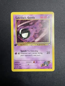 Sabrina's Gastly | 93/132 | 1st Edition | Gym Heroes | Pokemon Card | NM - Image 1