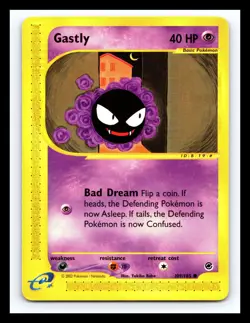 💥 Gastly 2002 Pokemon Vintage # 109/165 Expedition E-Reader Non Holo Foil - Image 1